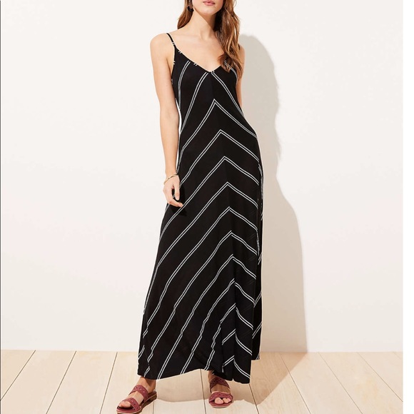 black and white chevron maxi dress
